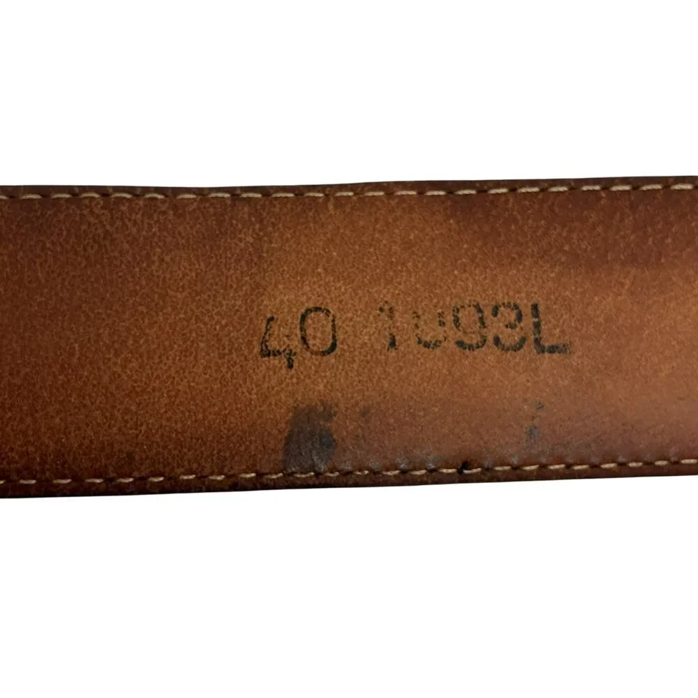 Tony Lama Black Leather Belt With Classic Western Silver Buckle Mens 40